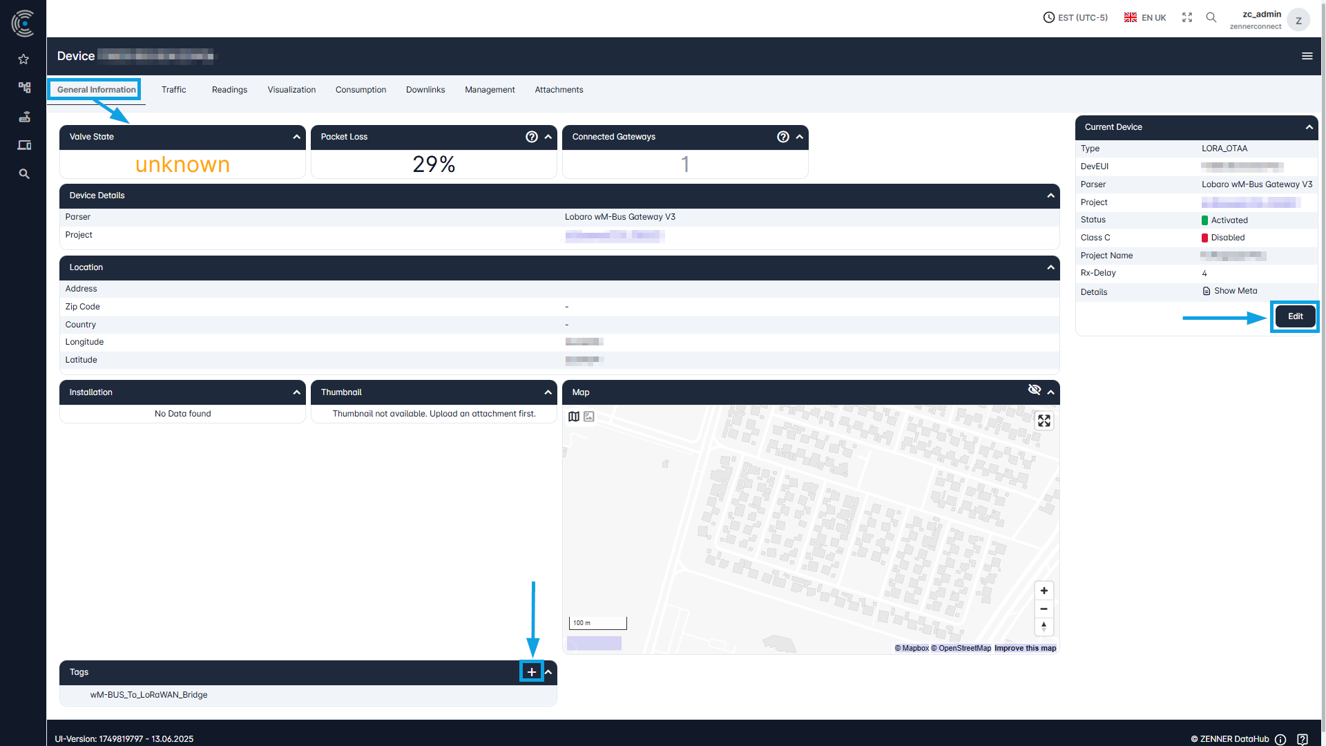 Datahub: View and Edit General Information of a Device