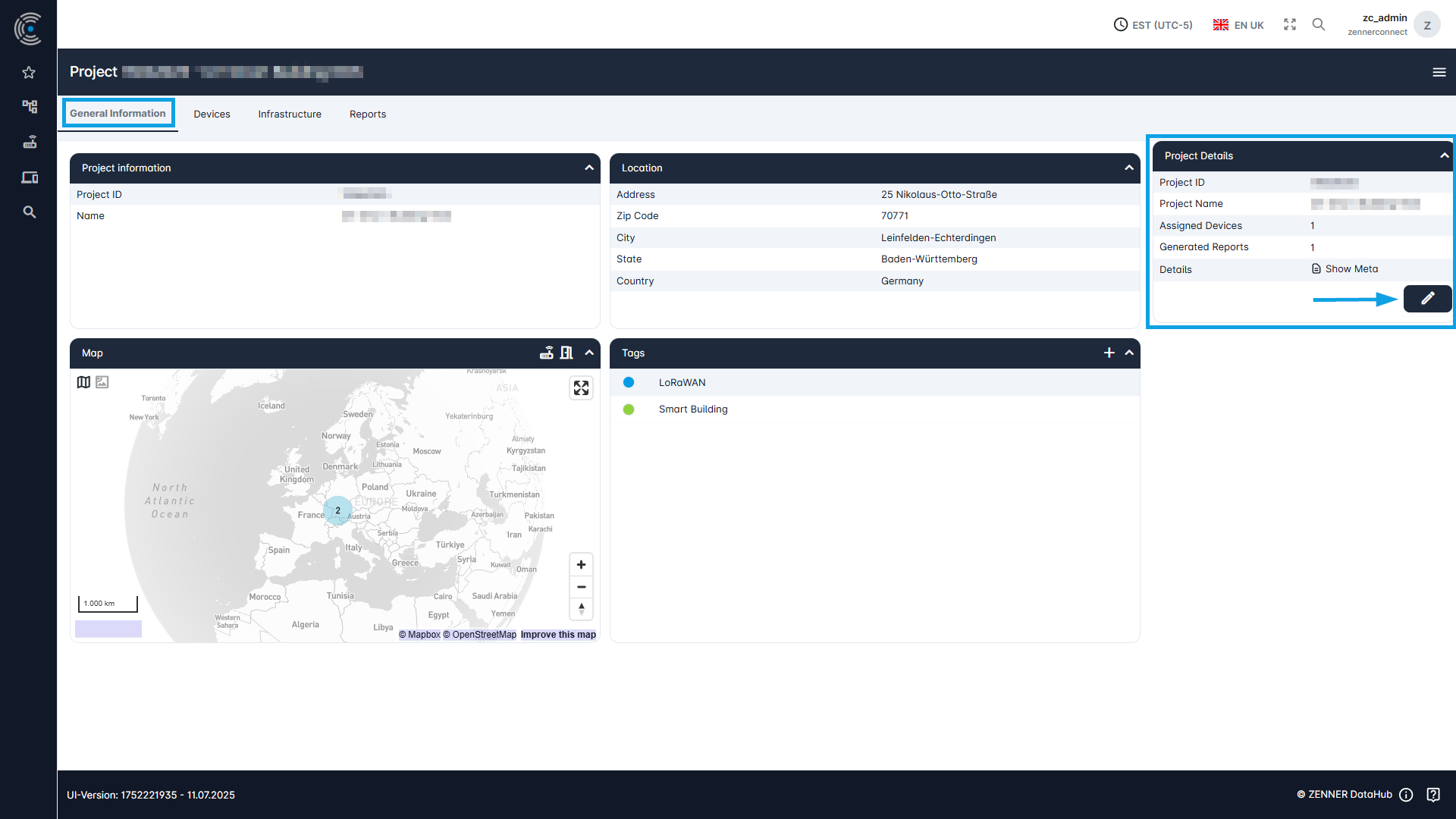Datahub: Projects - Edit via Project Page