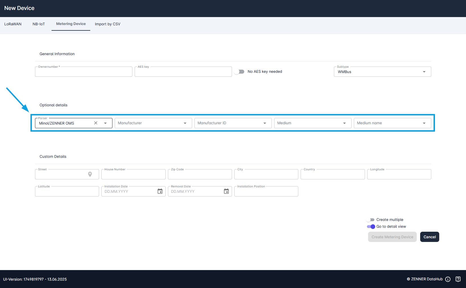 Datahub: Assign Parser to Metering/OMS Devices