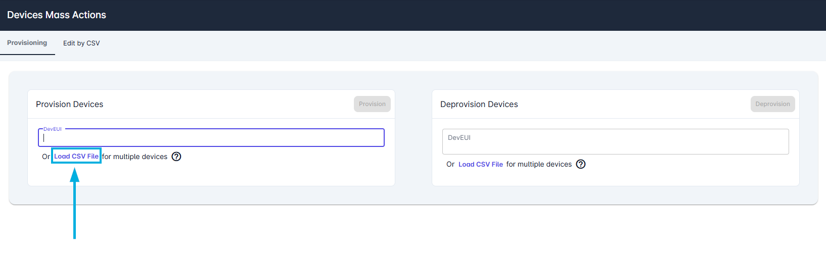 Datahub: Add new Devices by Provisioning - CSV Upload