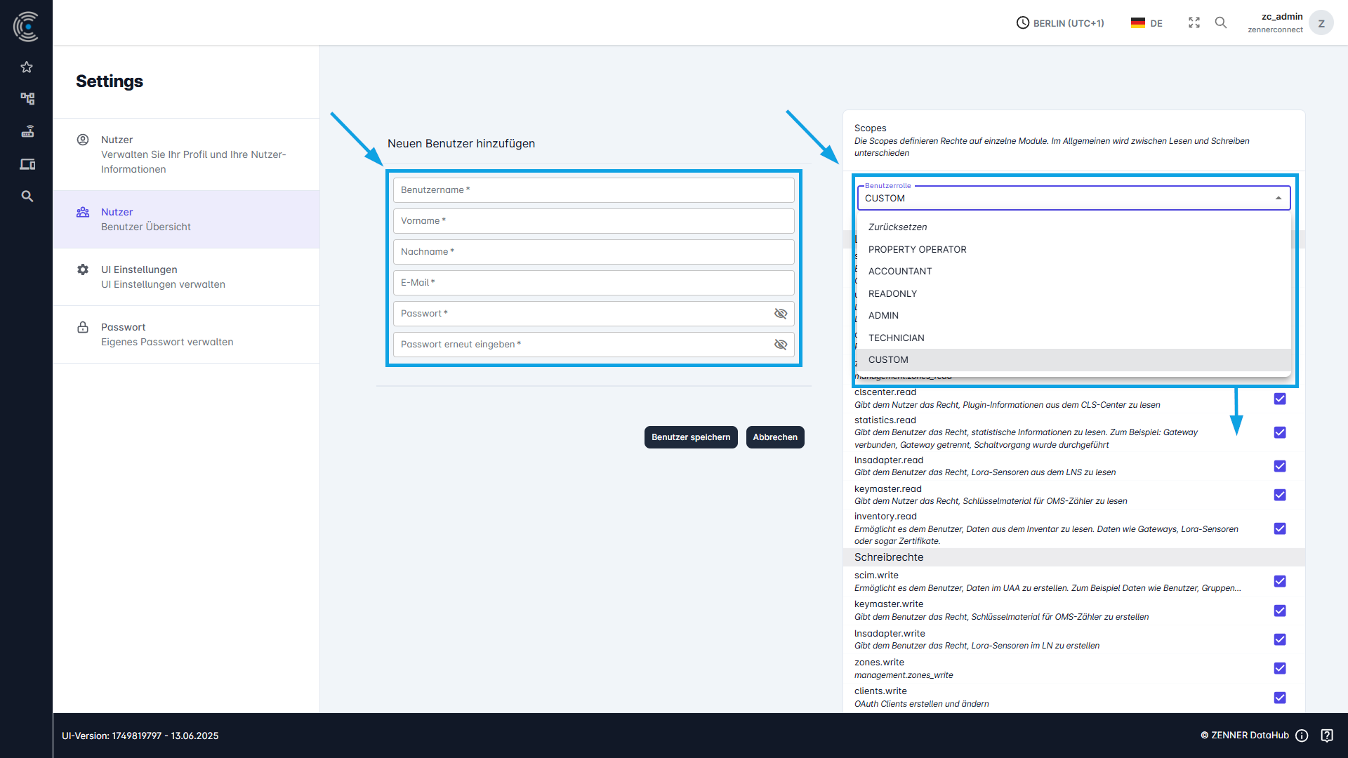 Datahub: Neuen Benutzer hinzufügen - Schritt 3